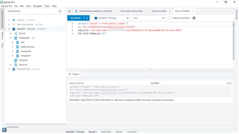 export data from redshift to s3